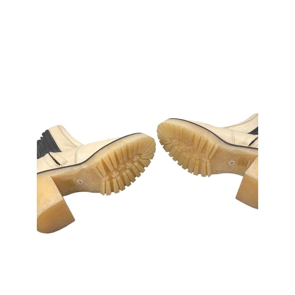 Free People James Chelsea Leather Platform Boots – Cream – EU 36 - Picture 8 of 9